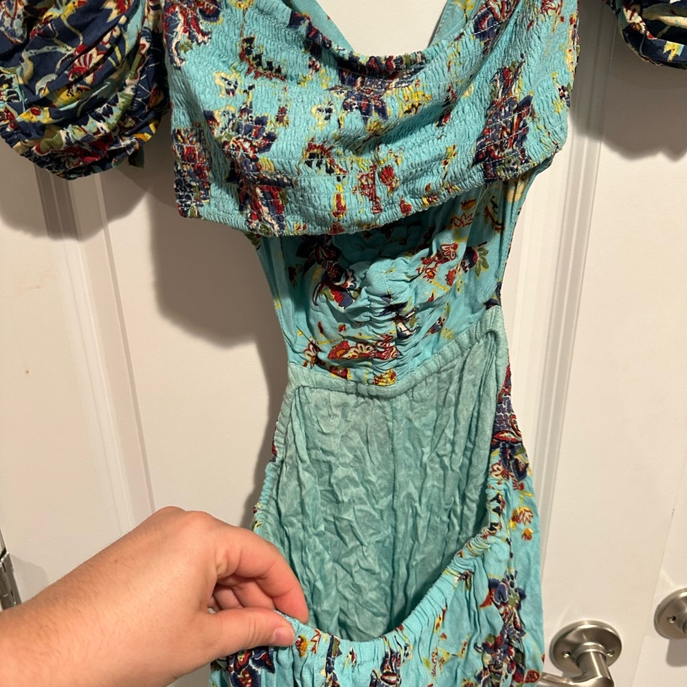Free People Jumpsuit Aqua Bali Citrus Skies - Picture 7 of 10